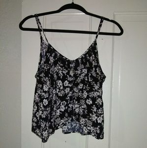 Forever 21 black floral crop.top size Large